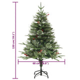 Kerstboom met LED en dennenappels 150 cm PVC en PE groen - AllerleiShop