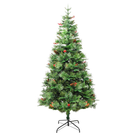 Kerstboom met LED en dennenappels 195 cm PVC en PE groen - AllerleiShop