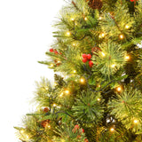 Kerstboom met LED en dennenappels 195 cm PVC en PE groen - AllerleiShop