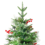 Kerstboom met LED en dennenappels 195 cm PVC en PE groen - AllerleiShop