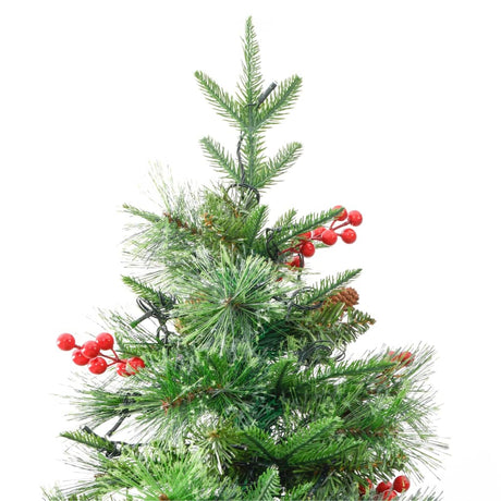 Kerstboom met LED en dennenappels 195 cm PVC en PE groen - AllerleiShop