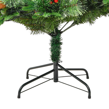 Kerstboom met LED en dennenappels 195 cm PVC en PE groen - AllerleiShop