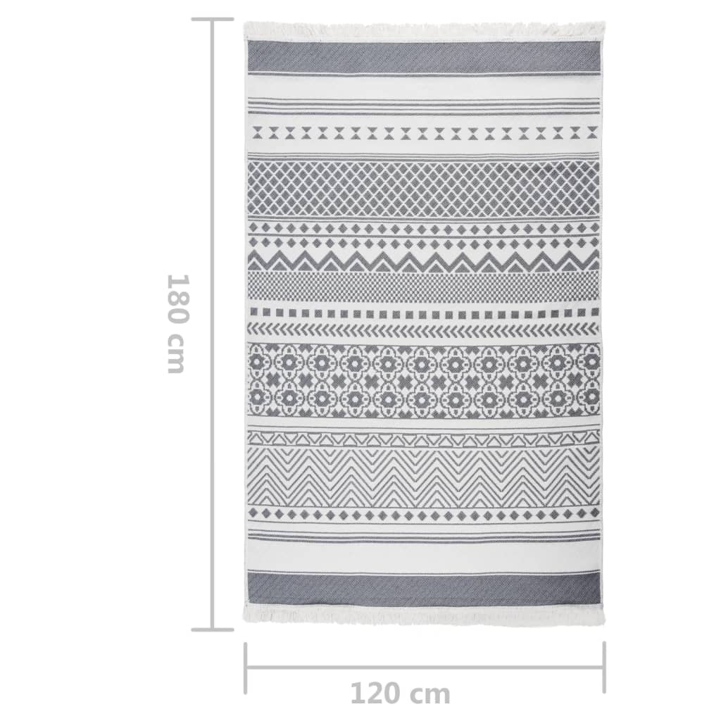 Vloerkleed 120x180 cm katoen grijs en wit - AllerleiShop