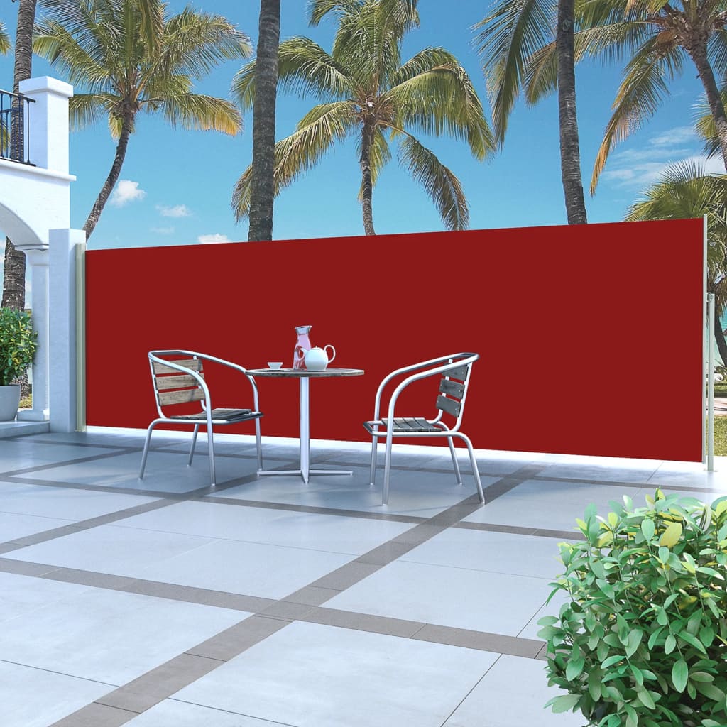 Tuinscherm uittrekbaar 160x500 cm rood