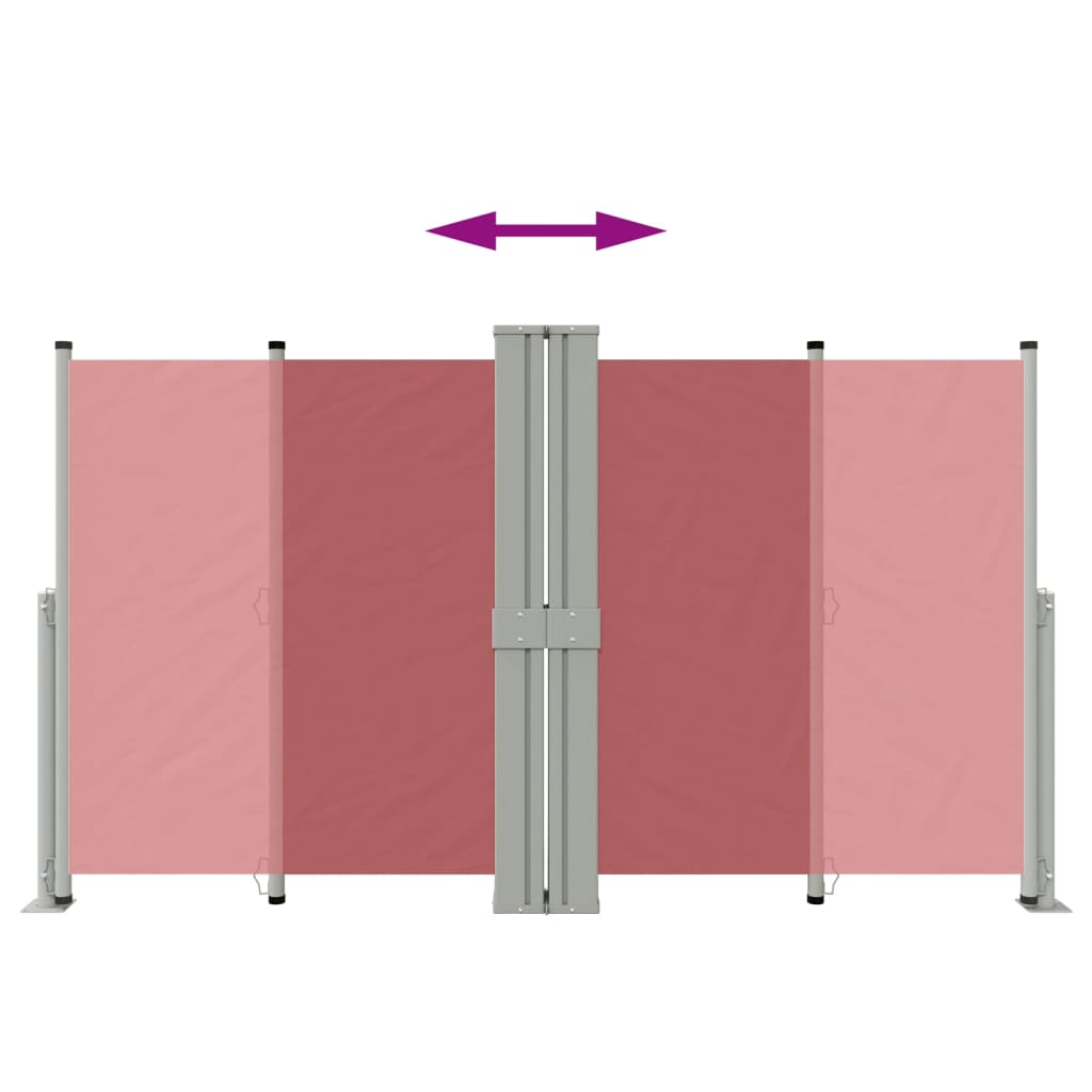 Windscherm uittrekbaar 140x1200 cm rood