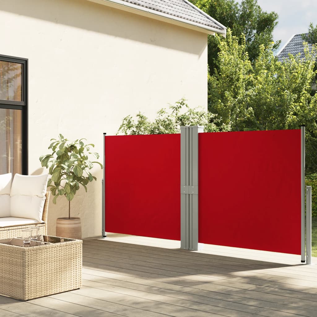 Windscherm uittrekbaar 140x1200 cm rood