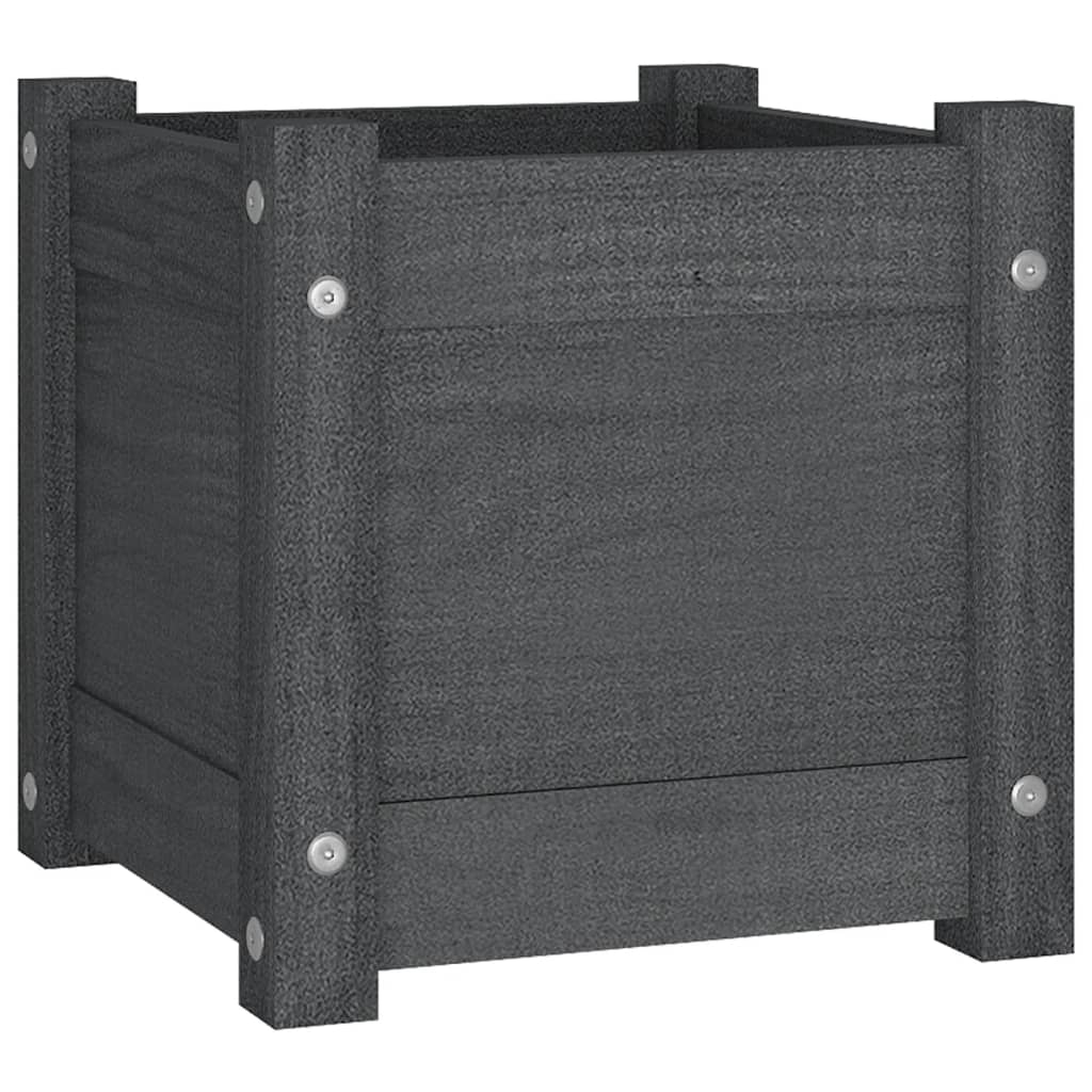 Plantenbak 31x31x31 cm massief grenenhout grijs - AllerleiShop