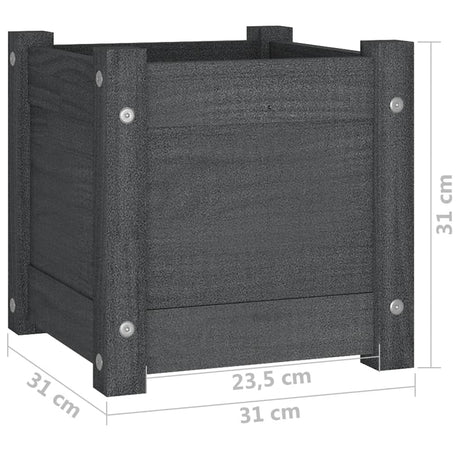 Plantenbak 31x31x31 cm massief grenenhout grijs - AllerleiShop