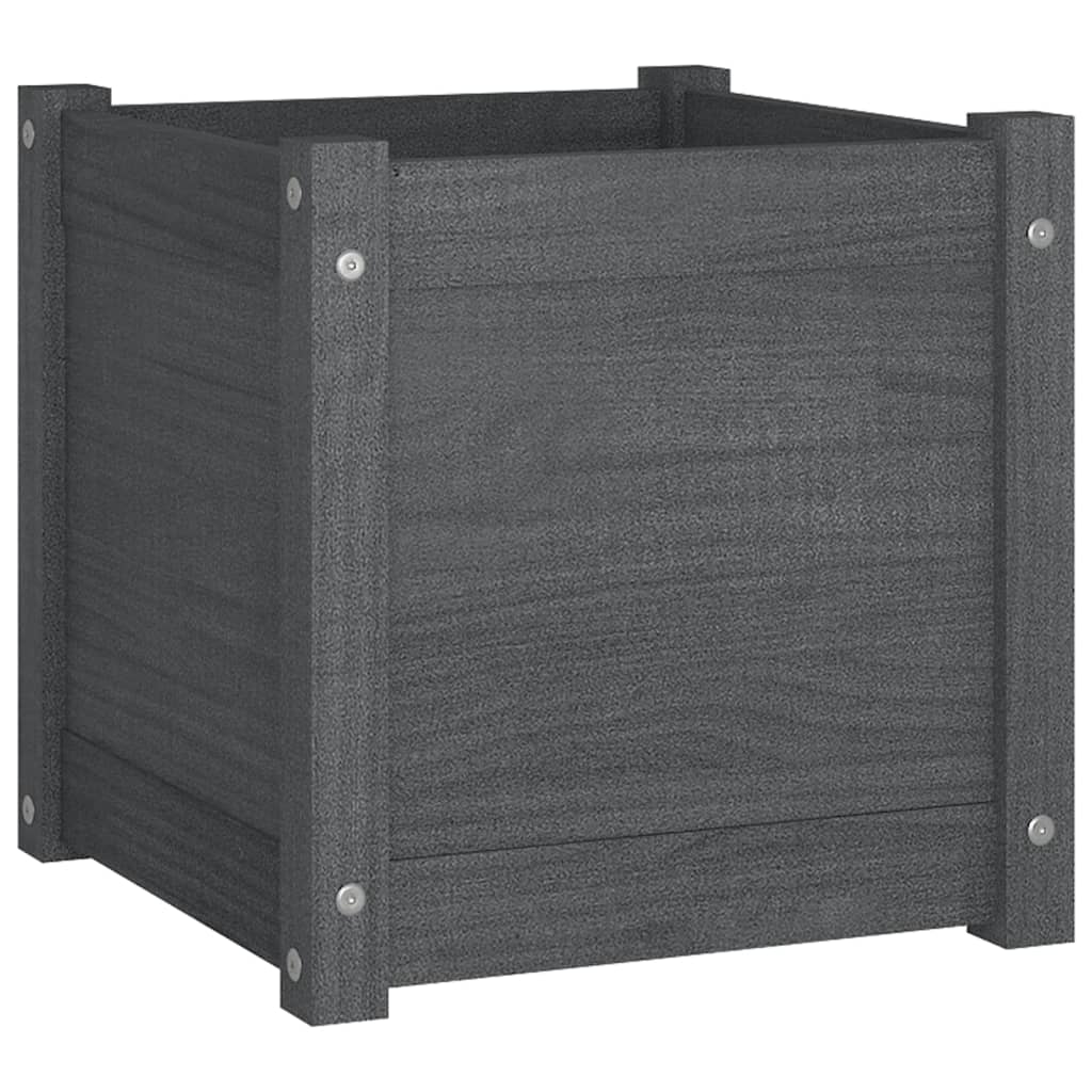 Plantenbak 40x40x40 cm massief grenenhout grijs - AllerleiShop