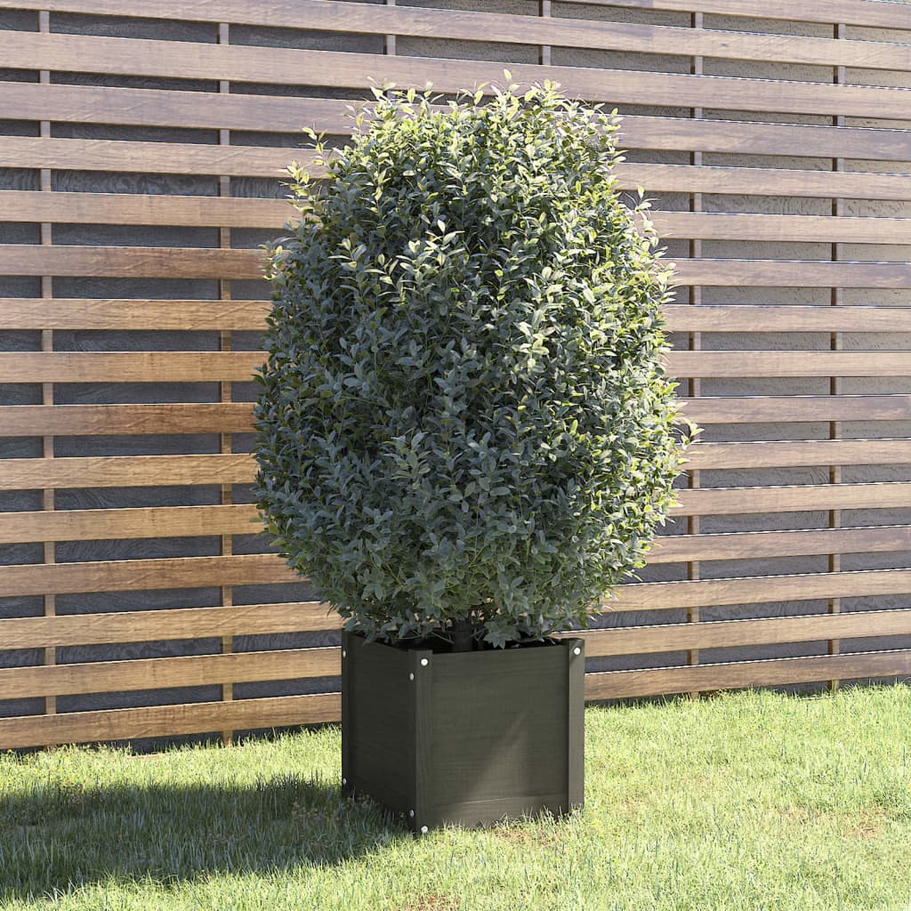 Plantenbak 40x40x40 cm massief grenenhout grijs - AllerleiShop