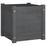 Plantenbakken 2 st 40x40x40 cm massief grenenhout grijs - AllerleiShop