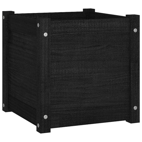 Plantenbak 40x40x40 cm massief grenenhout zwart - AllerleiShop