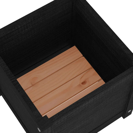 Plantenbak 40x40x40 cm massief grenenhout zwart - AllerleiShop