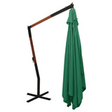 Zweefparasol met houten paal 400x300 cm groen