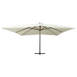 Zweefparasol met houten paal 400x300 cm zandwit