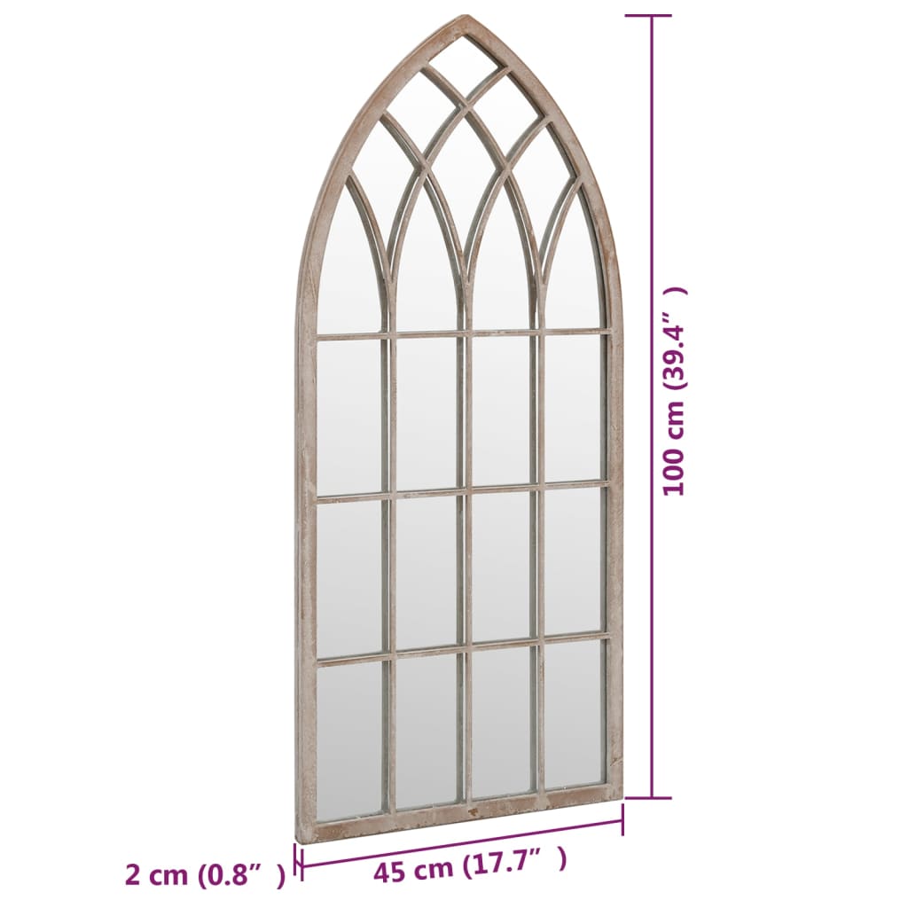 Spiegel 100x45 cm ijzer zandkleurig - AllerleiShop