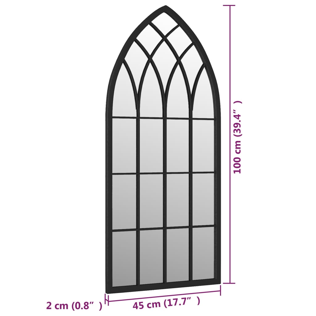 Spiegel 100x45 cm ijzer zwart - AllerleiShop