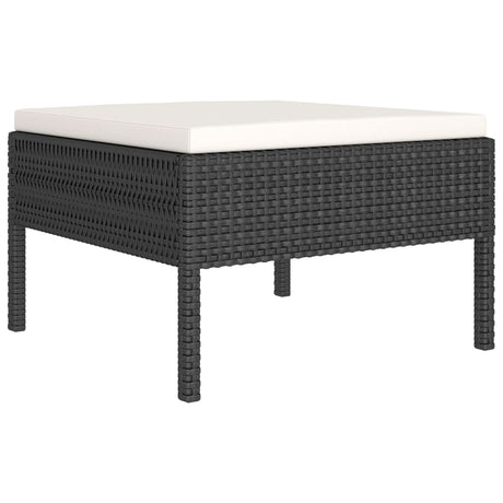 6-delige Loungeset met kussens poly rattan zwart - AllerleiShop