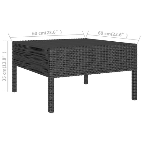 6-delige Loungeset met kussens poly rattan zwart - AllerleiShop