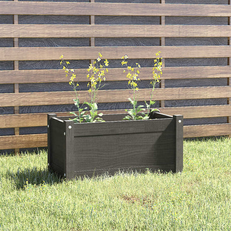 Plantenbak 60x31x31 cm massief grenenhout grijs - AllerleiShop