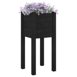 Plantenbak 31x31x70 cm massief grenenhout zwart - AllerleiShop