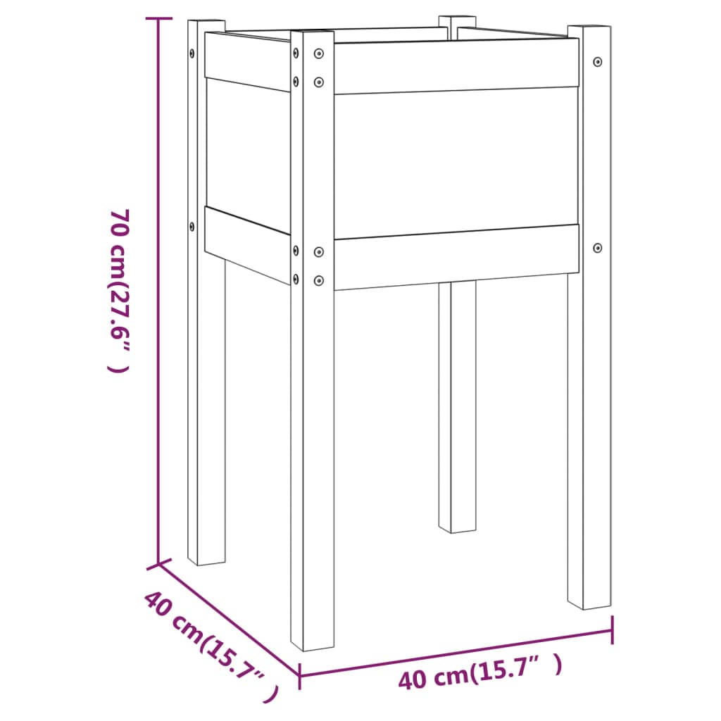 Plantenbak 40x40x70 cm massief grenenhout - AllerleiShop