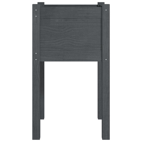 Plantenbakken 2 st 40x40x70 cm massief grenenhout grijs - AllerleiShop