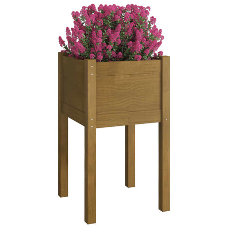 Plantenbak 40x40x70 cm massief grenenhout honingbruin - AllerleiShop