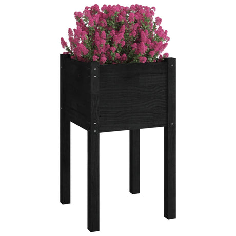 Plantenbak 40x40x70 cm massief grenenhout zwart - AllerleiShop