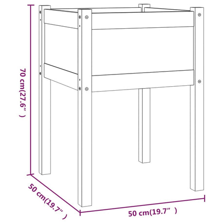 Plantenbakken 2 st 50x50x70 cm massief grenenhout - AllerleiShop