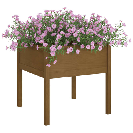 Plantenbak 70x70x70 cm massief grenenhout honingbruin - AllerleiShop