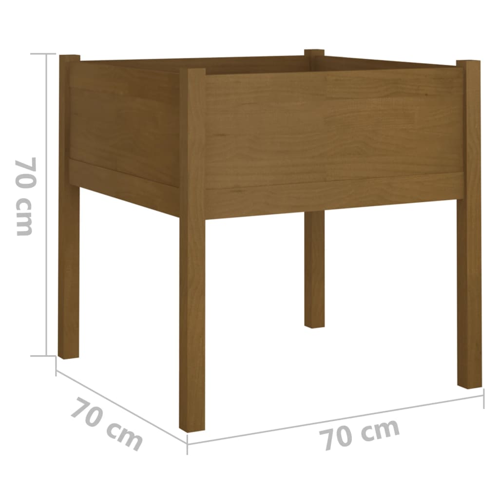 Plantenbak 70x70x70 cm massief grenenhout honingbruin - AllerleiShop