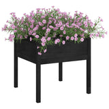 Plantenbak 70x70x70 cm massief grenenhout zwart - AllerleiShop