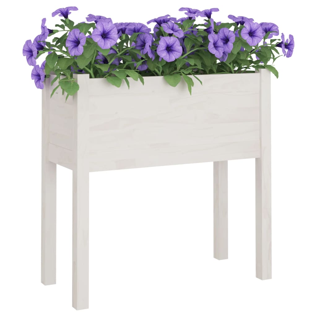 Plantenbak 70x31x70 cm massief grenenhout wit - AllerleiShop