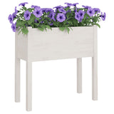 Plantenbakken 2 st 70x31x70 cm massief grenenhout wit - AllerleiShop