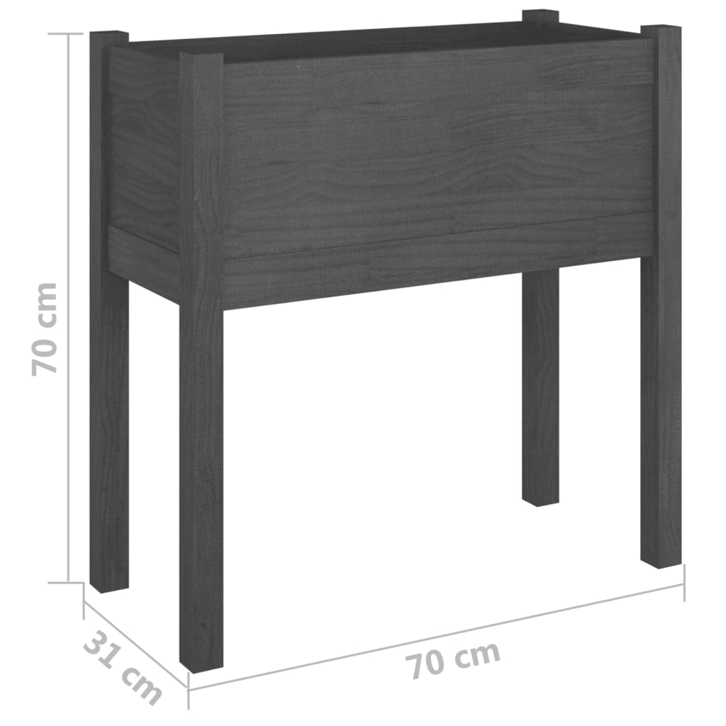 Plantenbak 70x31x70 cm massief grenenhout grijs - AllerleiShop