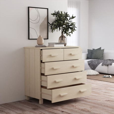 Dressoir HAMAR 79x40x80 cm massief grenenhout honingbruin - AllerleiShop