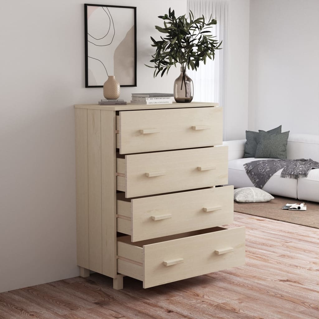 Dressoir HAMAR 79x40x103,5 cm massief grenenhout honingbruin - AllerleiShop