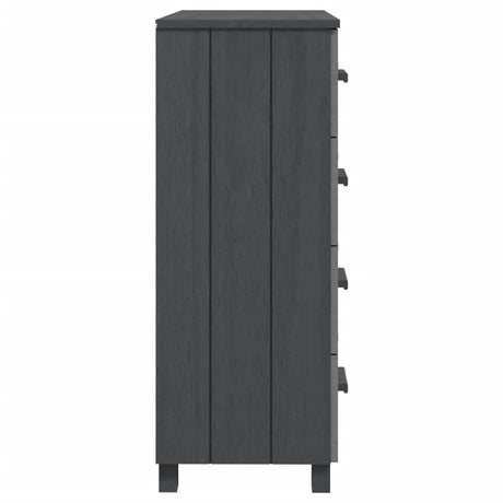 Dressoir HAMAR 79x40x103,5 cm massief grenenhout donkergrijs - AllerleiShop