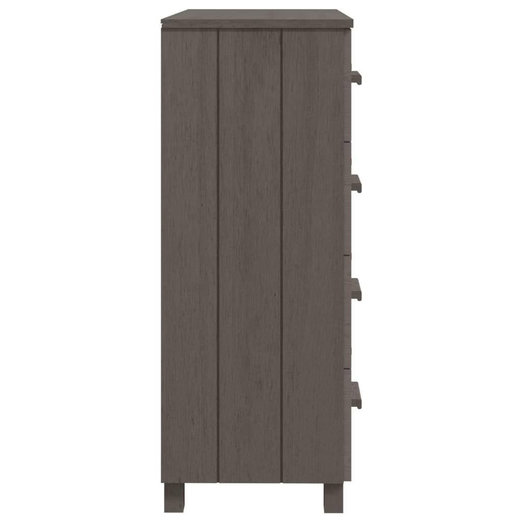 Dressoir HAMAR 79x40x103,5 cm massief grenenhout lichtgrijs - AllerleiShop