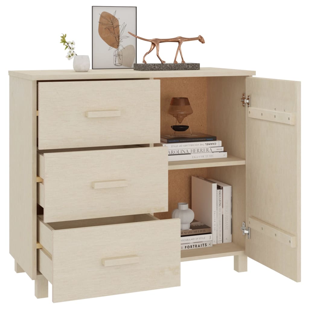 Dressoir HAMAR 90x40x80 cm massief grenenhout honingbruin - AllerleiShop