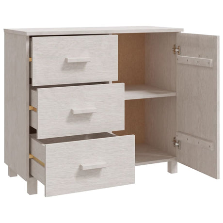 Dressoir HAMAR 90x40x80 cm massief grenenhout wit - AllerleiShop