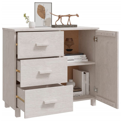 Dressoir HAMAR 90x40x80 cm massief grenenhout wit - AllerleiShop