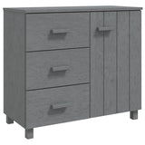 Dressoir HAMAR 90x40x80 cm massief grenenhout donkergrijs - AllerleiShop