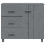 Dressoir HAMAR 90x40x80 cm massief grenenhout donkergrijs - AllerleiShop