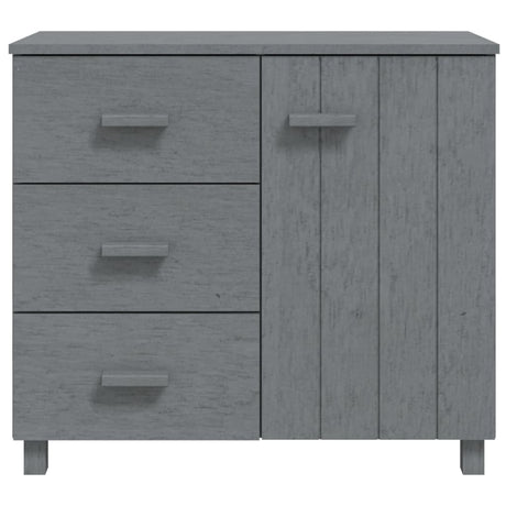 Dressoir HAMAR 90x40x80 cm massief grenenhout donkergrijs - AllerleiShop