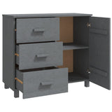 Dressoir HAMAR 90x40x80 cm massief grenenhout donkergrijs - AllerleiShop