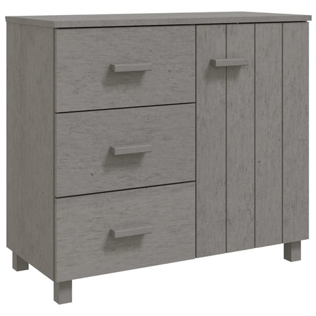 Dressoir HAMAR 90x40x80 cm massief grenenhout lichtgrijs - AllerleiShop