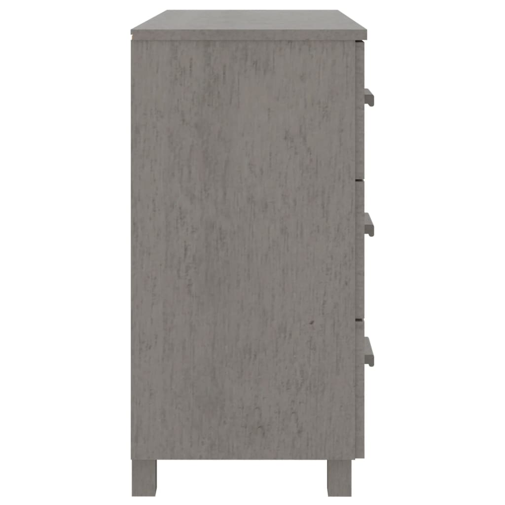 Dressoir HAMAR 90x40x80 cm massief grenenhout lichtgrijs - AllerleiShop