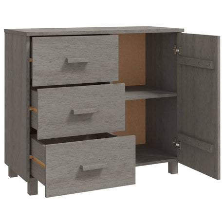 Dressoir HAMAR 90x40x80 cm massief grenenhout lichtgrijs - AllerleiShop